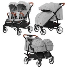 Коляска для двойни и погодков Carrello Connect 2 в 1, Rock Grey