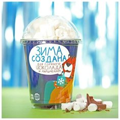 Фабрика счастья Горячий шоколад в стакане «Зима создана для горячего шоколада» с маршмеллоу, 50 г.