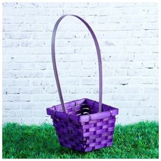 Корзина плетеная (бамбук) D14X14 H9.5 HH32 (фиолетовая) 2171623 Сима ленд