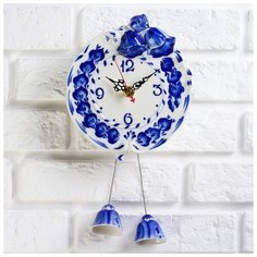 Часы настенные "Колокольчик", гжель фарфор 1334200 Сима ленд