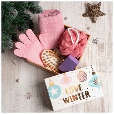 Этель Подарочный набор "Love winter" полотенце 30х60 см и банные акс3 предм)