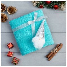 Этель Подарочное полотенце с игрушкой Этель "Гномик" 50*90 см, цв. бирюзовый, 100% хл, 320г/м2