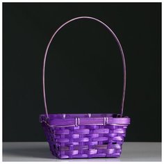 Корзина плетеная (бамбук) D19X14.5 H9 HH37 (фиолетовая) 2171627 Сима ленд