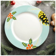 Magistro Тарелка обеденная Magistro «Новый Год. Шишки», d=25,3 см