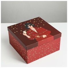 Дарите Счастье Коробка подарочная «Новогодний», 22 ? 22 ? 12 см