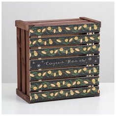 Дарите Счастье Ящик деревянный «Шишки», 30 ? 30 ? 10 см