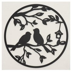 Декоративное панно деревянное "Птички" 39х39(42х42)см Сима ленд