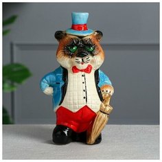 Керамика ручной работы Копилка "Тигр стиляга", 22 см, микс