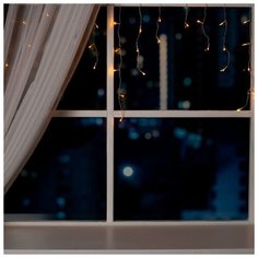 Luazon Lighting Гирлянда "Бахрома" 3 х 0.5 м , IP20, прозрачная нить, 80 LED, свечение жёлтое, 8 режимов, 220 В