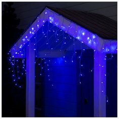Luazon Lighting Гирлянда "Бахрома" 3 х 0.6 м , IP44, прозрачная нить, 160 LED, свечение синее, 220 В