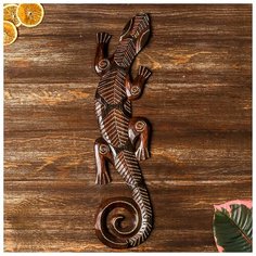 Панно дерево "Геккон" 50х13х1 см 1062938 Сима ленд