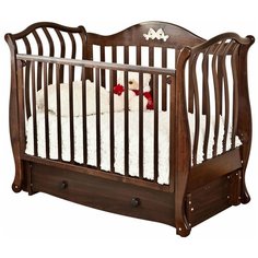 Кроватка Красная звезда С 757 Юлиана резьба (Бабочка) (шоколад)