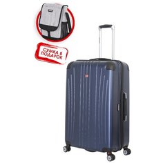 Чемодан WENGER Ridge, цвет синий , АБС- пластик, 49,5х30,5х75 см , 92л + сумка Wenger MR-6171003177. pod