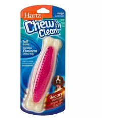 Hartz Игрушка для собак - Косточка для очищения зубов, вкус бекона, особо прочная, большая Цвет: Розовый, Синий