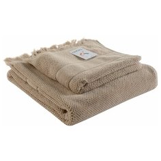 Полотенце банное с бахромой бежевого цвета Essential, 70х140 см Tkano