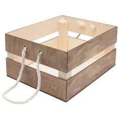 КО-5 Деревянная заготовка из фанеры Кашпо с ручками 20,6*25*12 (дуб) Astra & Craft