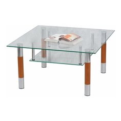 Стол журнальный, стекло/дерево/металл, Кристалл - ПК (П), 1000х600х417 мм, хром, 1116 ТИТАН