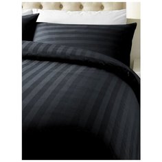 Постельное белье GoodNight Страйп-сатин 3x3 дуэт (с нав. 50х70) черный