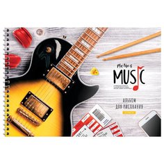 Альбом для рисования А4, 32л ArtSpace "Увлечения. Life is music" (100 г/кв.м, спираль) 6шт. (А32сп_36066)