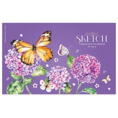 Альбом для рисования А4, 24л ArtSpace "Цветы. Бабочки в цветах" (100 г/кв.м, скрепка) 7шт. (А24_36008)