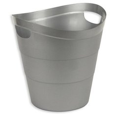 Корзина для бумаг 12л Uniplast, круглая цельная, пластик, серая Юнипласт