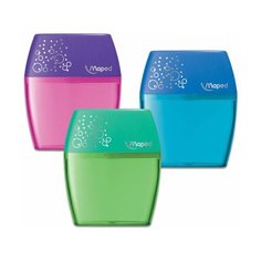 Точилка ручная пластиковая Maped Shaker (2 отверстия, с контейнером) 20шт. (534755)
