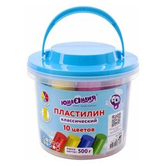 Пластилин 10 цветов Юнландия "Подводный мир", 500г, в ведерке, 4 уп. (105861)