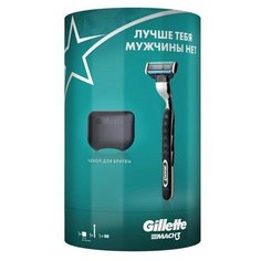 GILLETTE Подарочный набор GILLETTE бритва Mach3 + сменная кассета + чехол для бритвы 1 шт