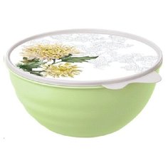 Миска с крышкой, с декором "Wave", 2,8 литра Бытпласт