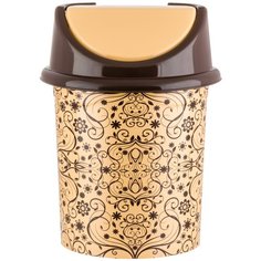 Ведро с подвижной крышкой 4 л 21х18х27 см Violet Элегант светлый