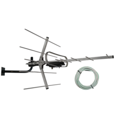 Наружная телевизионная антенна "Т-3365/antenna. ru" DVB- T2, направленная активная (с усилителем) цифровая, до 60 км, в комплекте с кабелем 10 метров и кронштейном, алюминиевая, в коробке Antenna.Ru