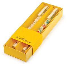 Набор из 2-Х ручек "HappyWrite.Бабочки" шариковая 0.5 ММ, синяя (жёлтый футляр) Bruno Visconti