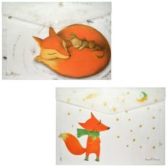 Папка конверт на кнопке, "волшебные лисы", А4, 2 вида Bruno Visconti