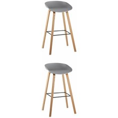 Стул барный LIBRA, серый, деревян. ножки(комплект 2 стула) Stool Group
