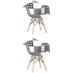 Стул DAW пэчворк, черно-белый(комплект 2 стула) Stool Group