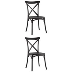 Комплект стульев для кухни 2 шт Кроссбэк, пластиковый, черный Stool Group