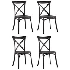 Комплект стульев для кухни 4 шт Кроссбэк, пластиковый, черный Stool Group