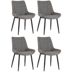 Комплект стульев для кухни 4 шт Невада, экокожа, серый Stool Group