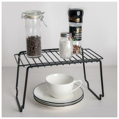 Полка универсальная Skiico Kitchenware 24×14.3×14 см / Металлическая полка для кухонных принадлежностей Черный