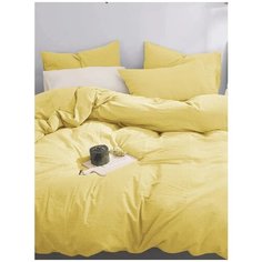 Постельное белье GoodNight Сатин Делюкс 2 сп. с евро (с нав. 50х70) горчица