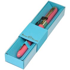 Ручка В футляре "MONACO" шариковая 0.5 ММ, синяя (коралловый корпус, голубая коробка) Bruno Visconti
