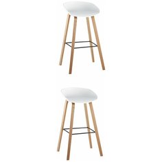 Стул барный LIBRA, белый, деревян. ножки(комплект 2 стула) Stool Group