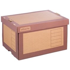 Attache Архивный короб со съемной крышкой, гофрокартон, 410х328х263 мм коричневый