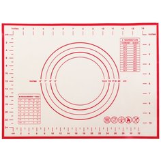 Коврик для выпечки и раскатки теста силиконовый с армированием iQZiP 30см х 40см цвет белый,термостойкий до +250°С
