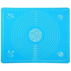 Коврик для выпечки и раскатки теста многоразовый силиконовый iQZiP 40см х 50см цвет голубой, термостойкий до +250°С