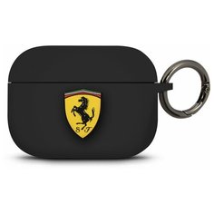 Чехол Ferrari для Airpods Pro Silicone case with ring Black