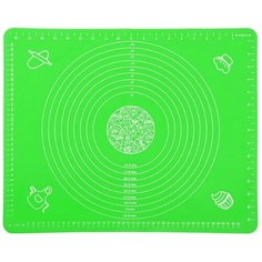 Коврик для выпечки и раскатки теста многоразовый силиконовый iQZiP 40см х 50см цвет зеленый, термостойкий до +250°С