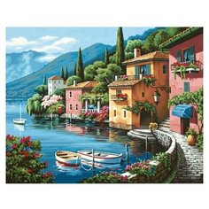 Алмазная мозайка Милато "Домики у моря" 40x30 см, 33 цвета Milato