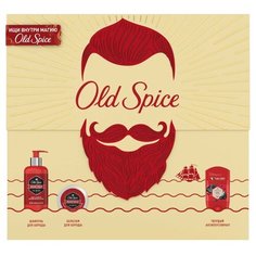 Подарочный набор для мужчин Old Spice Rock, шампунь для бороды 225 мл, бальзам для бороды 70 мл, дезодорант-антиперспирант стик Rock 50 мл