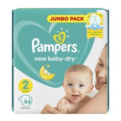 Подгузники Pampers New baby dry Mini 2 (4-8 кг) 94 шт.